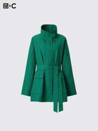Abrigo oversize con cuello alto para mujer
