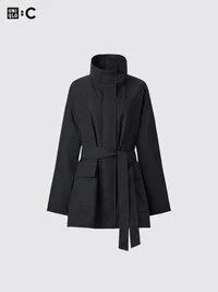 Abrigo oversize con cuello alto para mujer