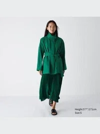 Abrigo oversize con cuello alto para mujer