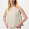 Blusa de mezcla de lino para mujer | Sin mangas