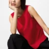 Blusa de mezcla de lino para mujer | Sin mangas