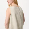 Blusa de mezcla de lino para mujer | Sin mangas Blusa de mezcla de lino para mujer | Sin mangas