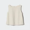 Blusa de mezcla de lino para mujer | Sin mangas Blusa de mezcla de lino para mujer | Sin mangas