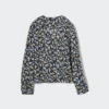 Blusa de mujer estampada con cuello en V y camisas de manga larga Blusa de mujer estampada con cuello en V y camisas de manga larga