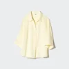 Blusa de rayón con cuello Skipper para mujer | Mangas 3/4