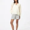 Blusa fruncida de algodón ligero para mujer Blusa fruncida de algodón ligero para mujer