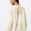 Blusa fruncida de algodón ligero para mujer Blusa fruncida de algodón ligero para mujer