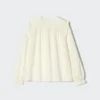 Blusa fruncida de algodón ligero para mujer Blusa fruncida de algodón ligero para mujer