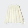 Blusa fruncida de algodón ligero para mujer Blusa fruncida de algodón ligero para mujer