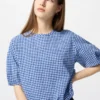 Blusa holgada de seersucker para mujer | Cuadros vichy Blusa holgada de seersucker para mujer | Cuadros vichy