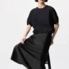 Blusa voluminosa de seersucker para mujer