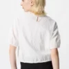 Blusa voluminosa de seersucker para mujer