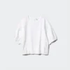 Blusa voluminosa de seersucker para mujer