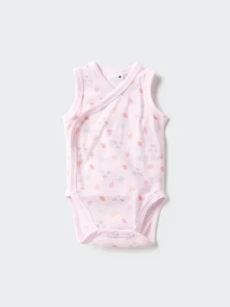 Bodies sin mangas de malla de algodón para bebé | Abierto por delante | Estampado