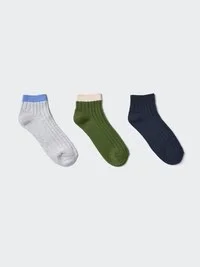 Calcetines cortos acanalados para mujer | 3 pares | A rayas