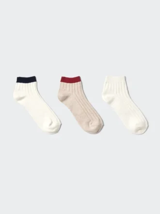 Calcetines cortos acanalados para mujer | 3 pares | A rayas