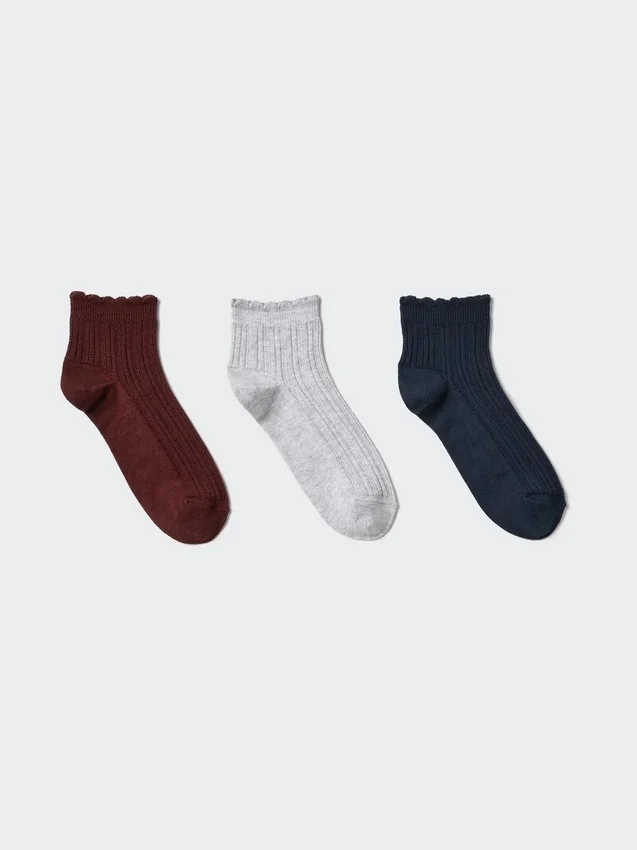 Calcetines de pantalones cortos con volantes para mujer | 3 pares Calcetines de pantalones cortos con volantes para mujer | 3 pares