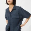 Camisa boxy de Premium Linen para mujer | Manga corta