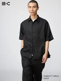 Camisa oversize Premium Linen para hombre | Manga corta