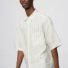 Camisa oversize Premium Linen para hombre | Mangas cortas | A rayas Camisa oversize Premium Linen para hombre | Mangas cortas | A rayas
