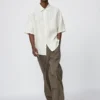 Camisa oversize Premium Linen para hombre | Mangas cortas | A rayas Camisa oversize Premium Linen para hombre | Mangas cortas | A rayas
