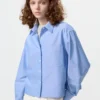 Camisas cortas de corte cuadrado Oxford para mujer Camisas cortas de corte cuadrado Oxford para mujer
