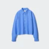Camisas cortas de corte cuadrado Oxford para mujer Camisas cortas de corte cuadrado Oxford para mujer