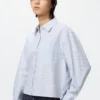 Camisas cortas de corte cuadrado Oxford para mujer | A cuadros Camisas cortas de corte cuadrado Oxford para mujer | A cuadros