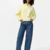 Camisas cortas de corte cuadrado Oxford para mujer | A cuadros Camisas cortas de corte cuadrado Oxford para mujer | A cuadros