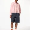 Camisas cortas de corte cuadrado Oxford para mujer | A cuadros Camisas cortas de corte cuadrado Oxford para mujer | A cuadros