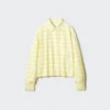 Camisas cortas de corte cuadrado Oxford para mujer | A cuadros Camisas cortas de corte cuadrado Oxford para mujer | A cuadros