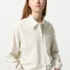 Camisas cortas de corte cuadrado Oxford para mujer | A rayas Camisas cortas de corte cuadrado Oxford para mujer | A rayas