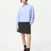Camisas cortas de corte cuadrado Oxford para mujer | A rayas Camisas cortas de corte cuadrado Oxford para mujer | A rayas
