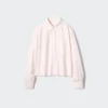 Camisas cortas de corte cuadrado Oxford para mujer | A rayas Camisas cortas de corte cuadrado Oxford para mujer | A rayas