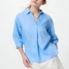 Camisas de lino Premium Linen con cuello marinero para mujer Camisas de lino Premium Linen con cuello marinero para mujer
