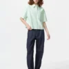 Camisas de mujer Oxford de corte cuadrado con pantalones cortos y mangas cortas | A rayas Camisas de mujer Oxford de corte cuadrado con pantalones cortos y mangas cortas | A rayas