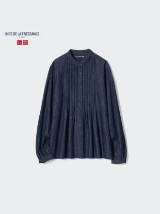 Camisas de pantalones cortos con pinzas de denim para mujer
