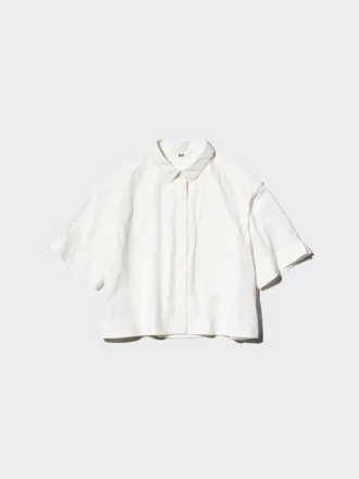 Camisas de pantalones cortos de nylon de corte recto para mujer | Mangas cortas