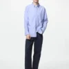 Camisas de tela de sarga para hombre | Botones en el cuello | Tejido de trama fina Camisas de tela de sarga para hombre | Botones en el cuello | Tejido de trama fina