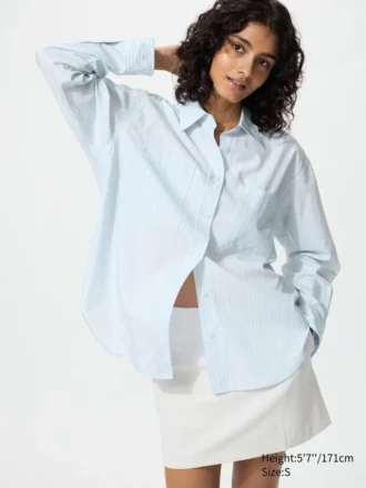 Camisas oversize de algodón para mujer | A rayas