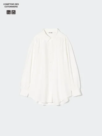 Camisas oversize de mezcla de lino para mujer