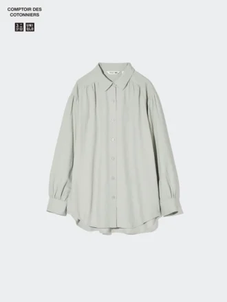 Camisas oversize de mezcla de lino para mujer