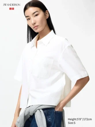 Camisas Oxford de corte holgado para mujer | Mangas cortas