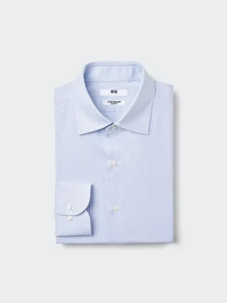 Camisas slim para hombre Super Non-Iron | Cuello abierto | A rayas