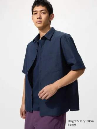 Camisas unisex de seersucker | Mangas cortas