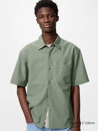 Camisas unisex de seersucker | Mangas cortas