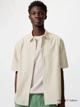 Camisas unisex de seersucker | Mangas cortas | A rayas