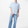 Camisas unisex de seersucker | Mangas cortas | A rayas Camisas unisex de seersucker | Mangas cortas | A rayas