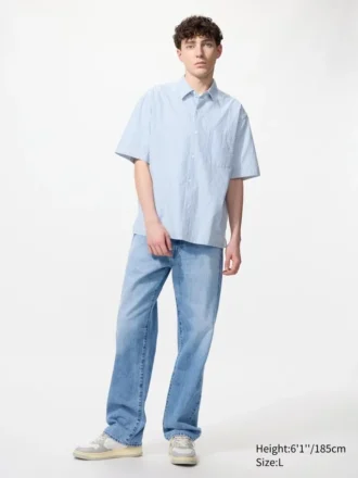 Camisas unisex de seersucker | Mangas cortas | A rayas