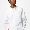 Camisas unisex de tela de sarga | Botones Camisas unisex de tela de sarga | Botones